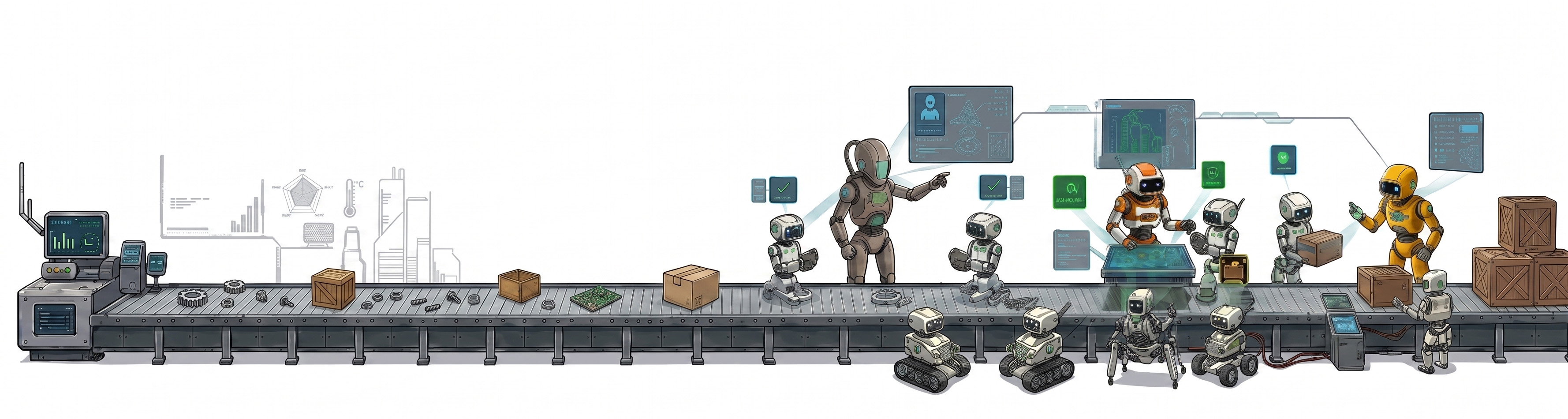 Agent assembly line illustration